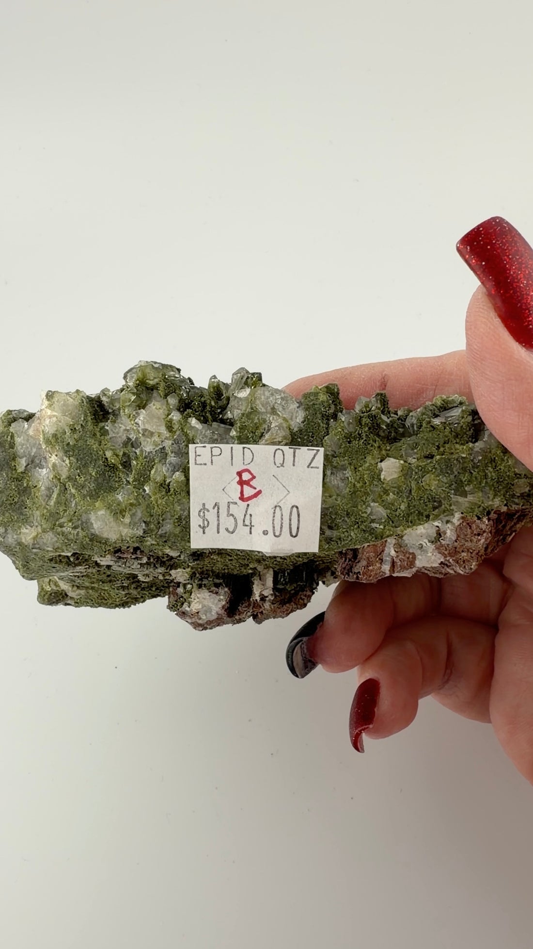 Epidote on Quartz Specimens-Earth Fairy Holistics
