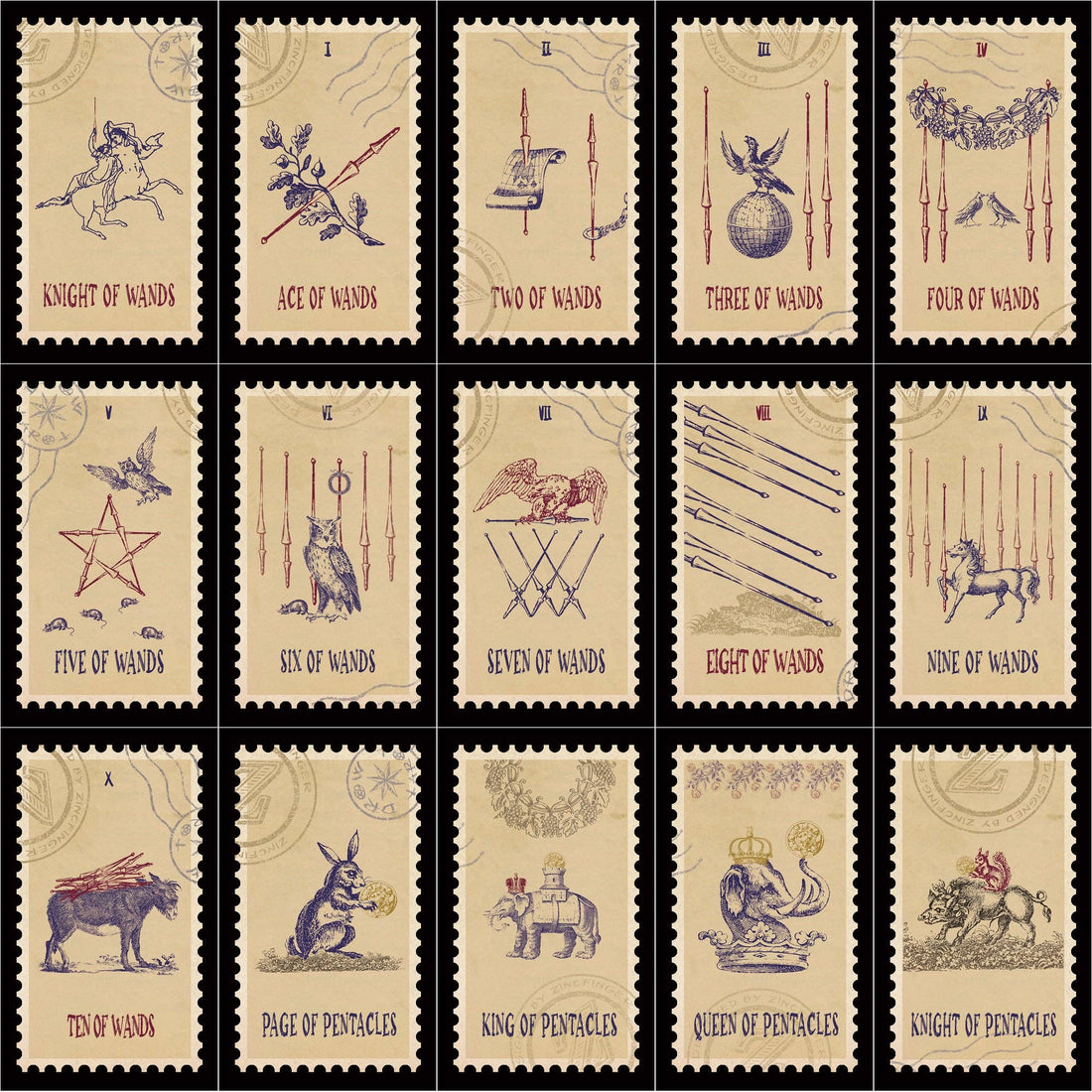 Vintage Stamp Tarot-Earth Fairy Holistics