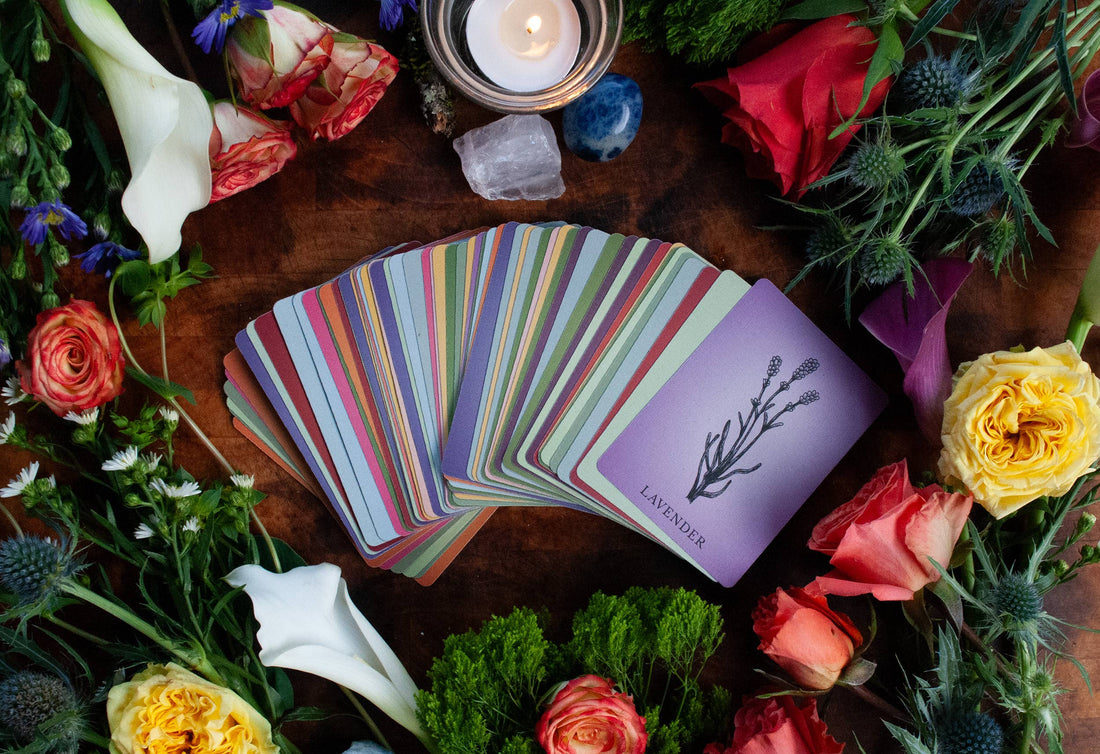 2.5" x 3.5" 60-Card Botanical Poetry Oracle Deck-Earth Fairy Holistics