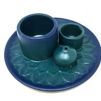 Turquoise Ceramic Burner (Smudge Stick, Palo Santo Wood & Incense Burner)