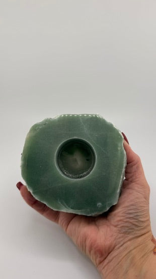 Green Aventurine Tea Light Candle Holders-Earth Fairy Holistics