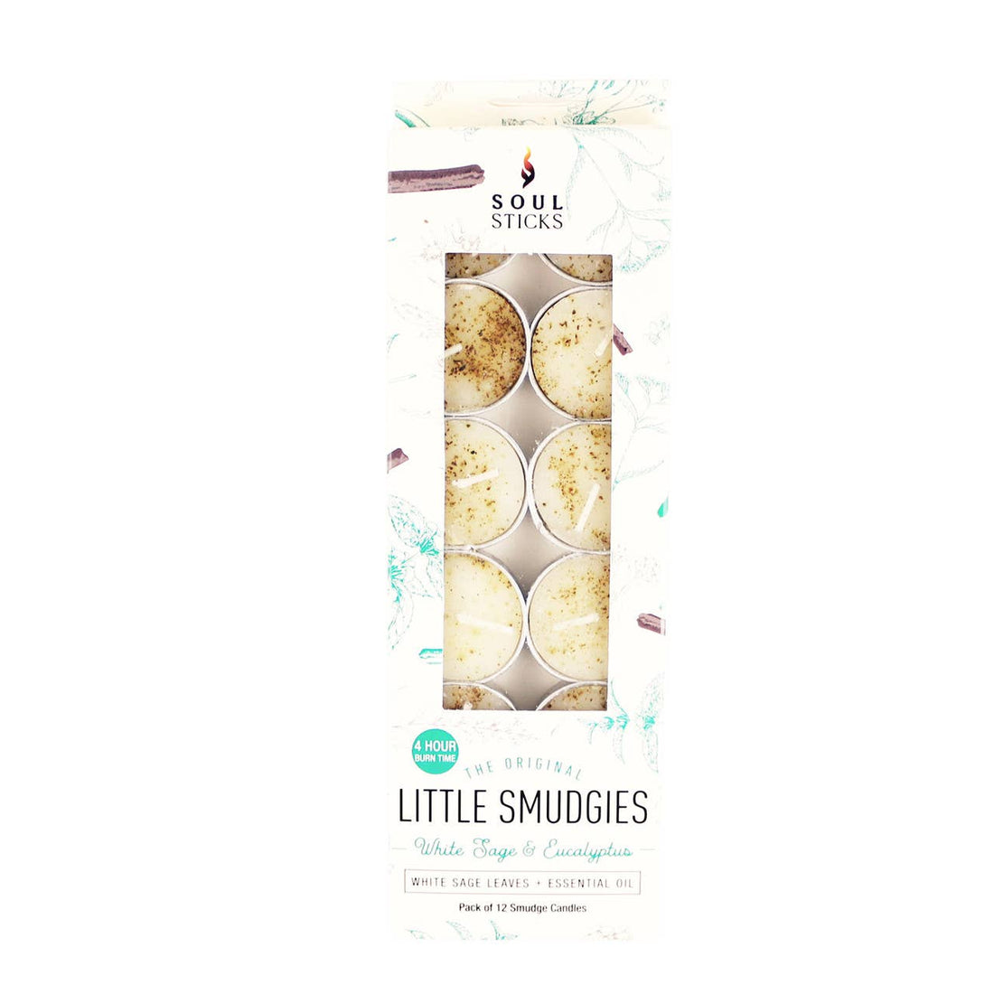 'Little Smudgies' Eucalyptus Sage Smudge Candles (12)-Earth Fairy Holistics
