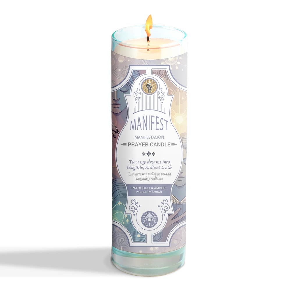 Prayer Candle - Manifest (8 in./9.5 oz.)-Earth Fairy Holistics