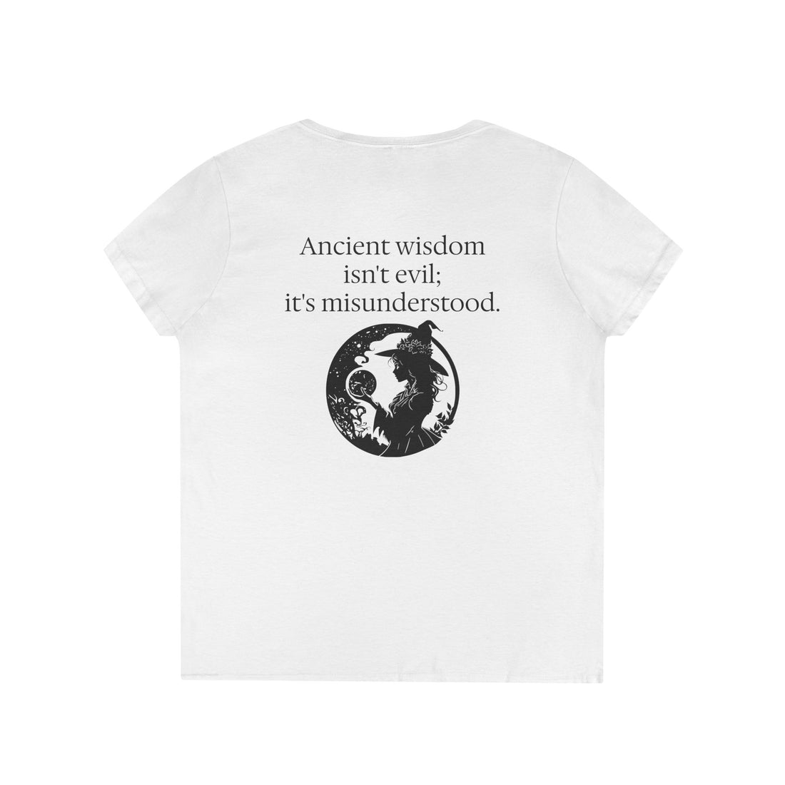 Witch's Knot Wisdom Ladies' V-Neck T-Shirt-Earth Fairy Holistics