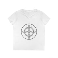 Witch's Knot Wisdom Ladies' V-Neck T-Shirt-Earth Fairy Holistics