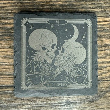 The Lovers Engraved Slate Coasters-Earth Fairy Holistics