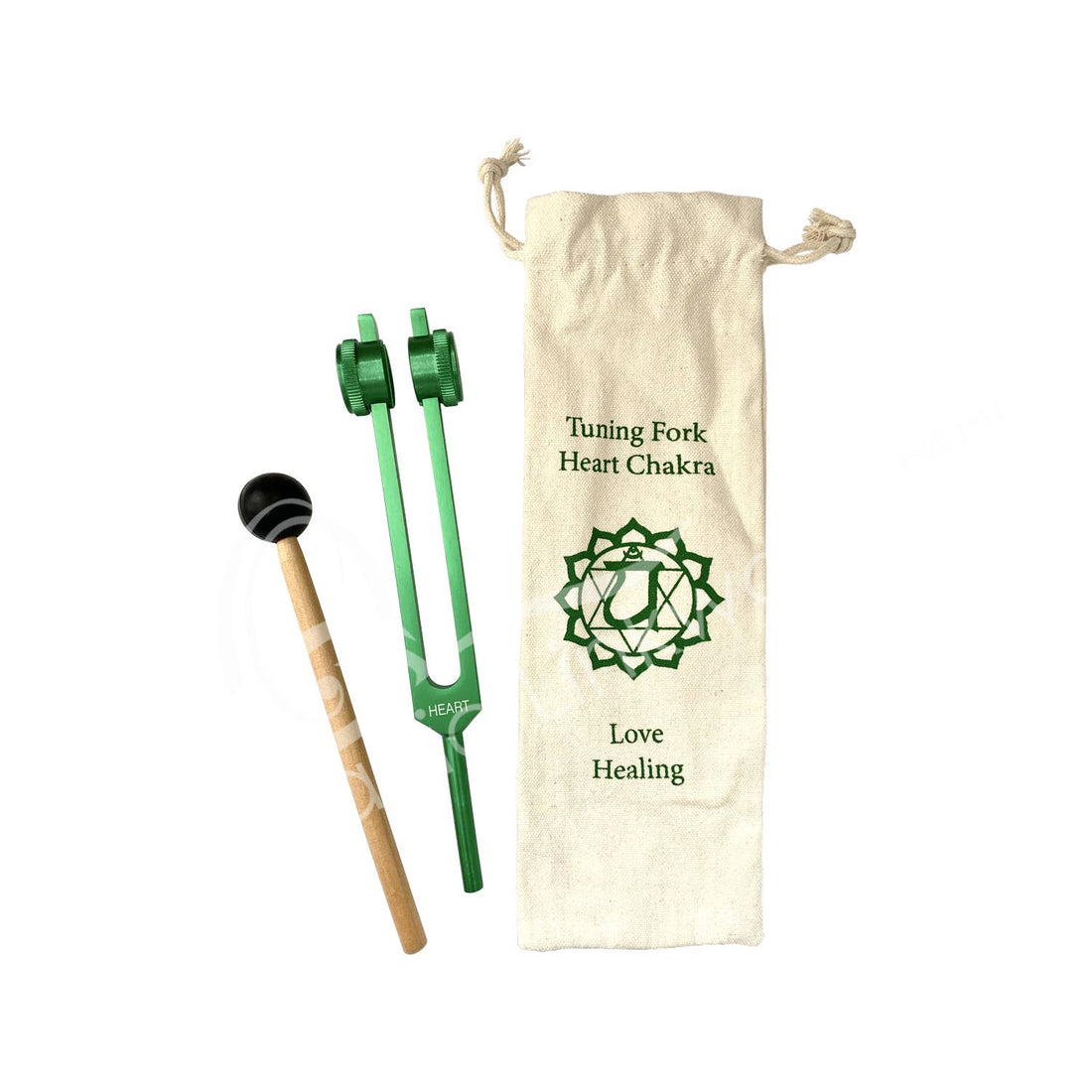 (PC)TUNING FORK - GREEN/HEART CHAKRA TUNED WITH STICK & BAG-Earth Fairy Holistics