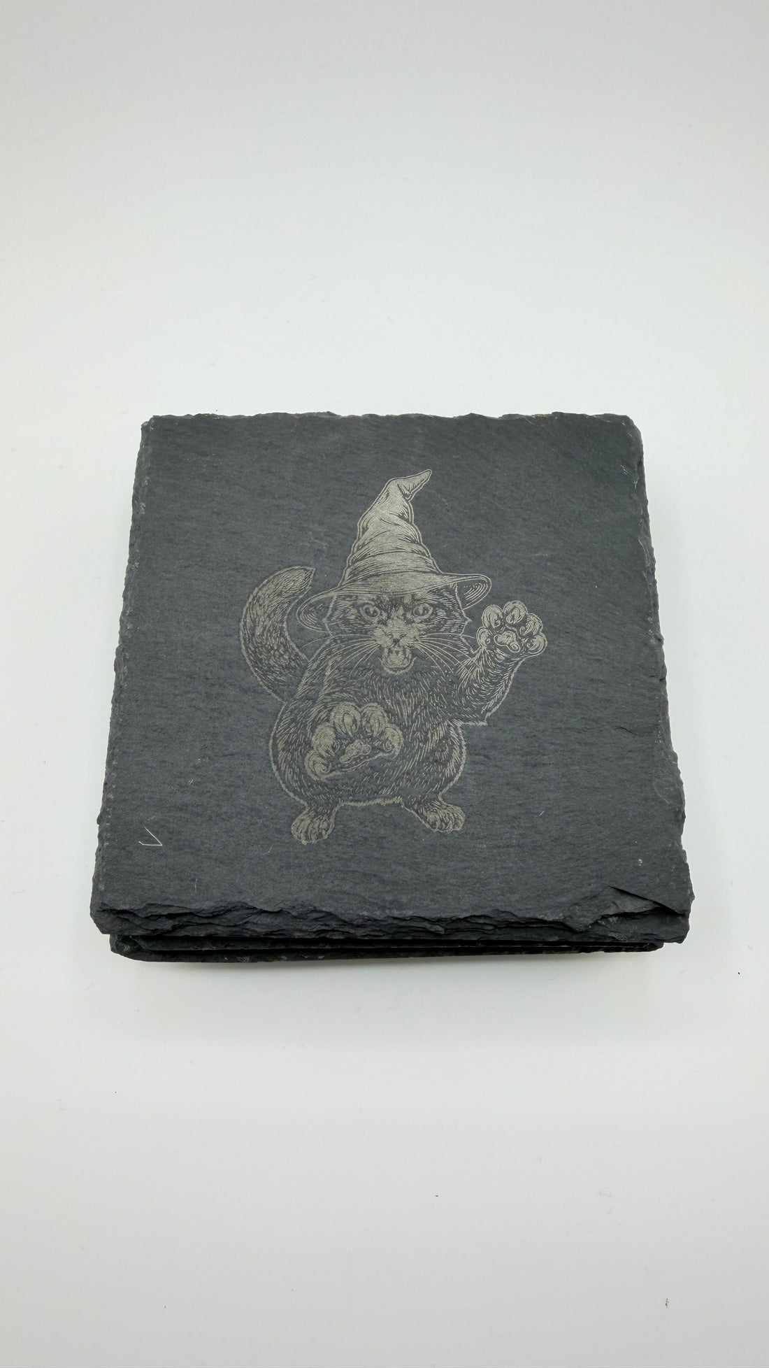 Feral Cat Engraved Slate Coasters