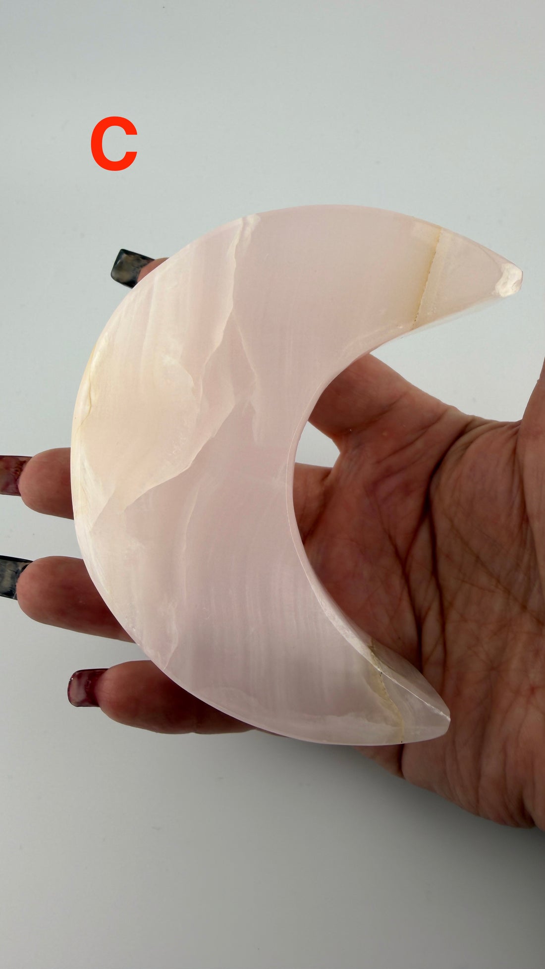 Mangano Calcite Crescent Moons (UV Reactive)-Earth Fairy Holistics