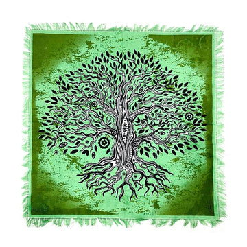 Tree of Life Altar Cloth Tapestery (18 x 18 in.)-Earth Fairy Holistics
