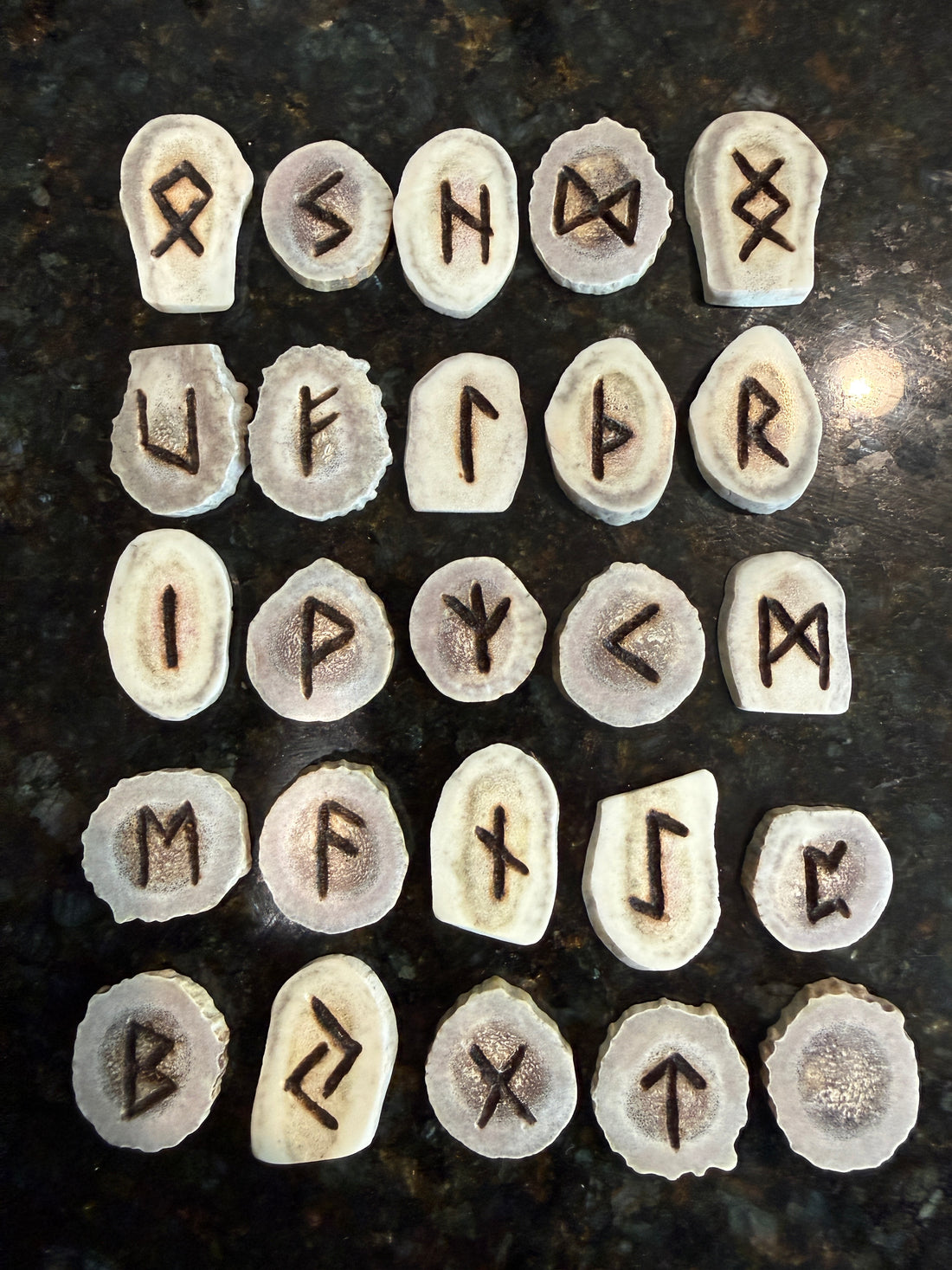 Deer Antler Bone Carved Rune Set-Earth Fairy Holistics