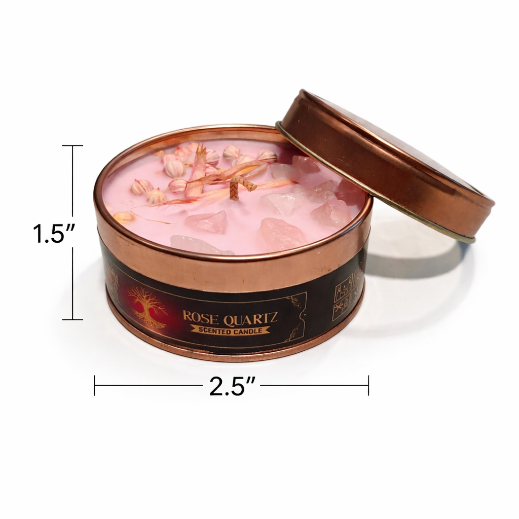 Rose Quartz Crystal Smudge Candle-Earth Fairy Holistics
