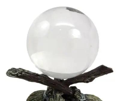 Crystal Ball on Witchcraft Cauldron Broom Stand-Earth Fairy Holistics
