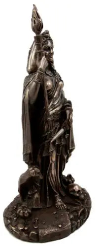 10722 Goddess Hecate Statue Bronze-Earth Fairy Holistics