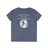 Witch's Knot Wisdom Ladies' V-Neck T-Shirt-Earth Fairy Holistics
