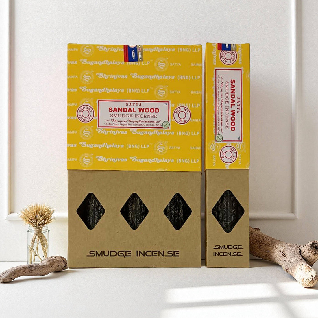 Satya Sandalwood Smudge Incense 25 GMs-Earth Fairy Holistics
