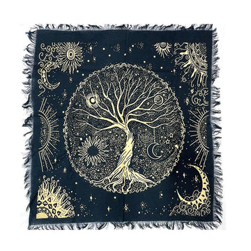 Golden Tree Altar Cloth (18 x 18 in.)-Earth Fairy Holistics