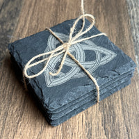 Triquetra Engraved Slate Coasters-Earth Fairy Holistics