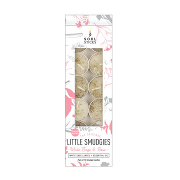'Little Smudgies' Rose Tealight Smudge Candles (12)-Earth Fairy Holistics
