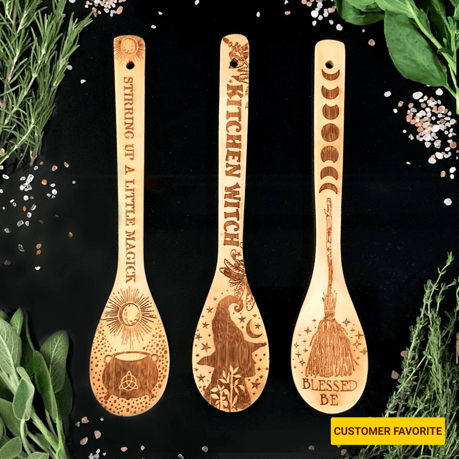 Witchy Bamboo Wooden Spoon-Earth Fairy Holistics