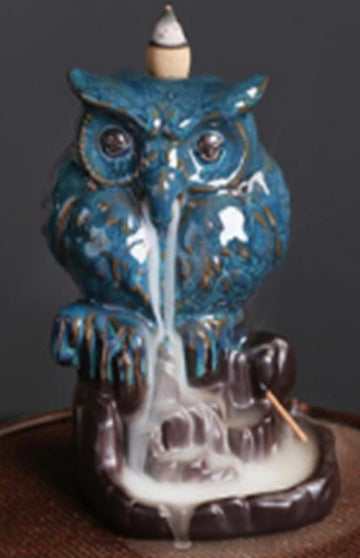 Owl Backflow Incense Buner 5.5"H x 4"W