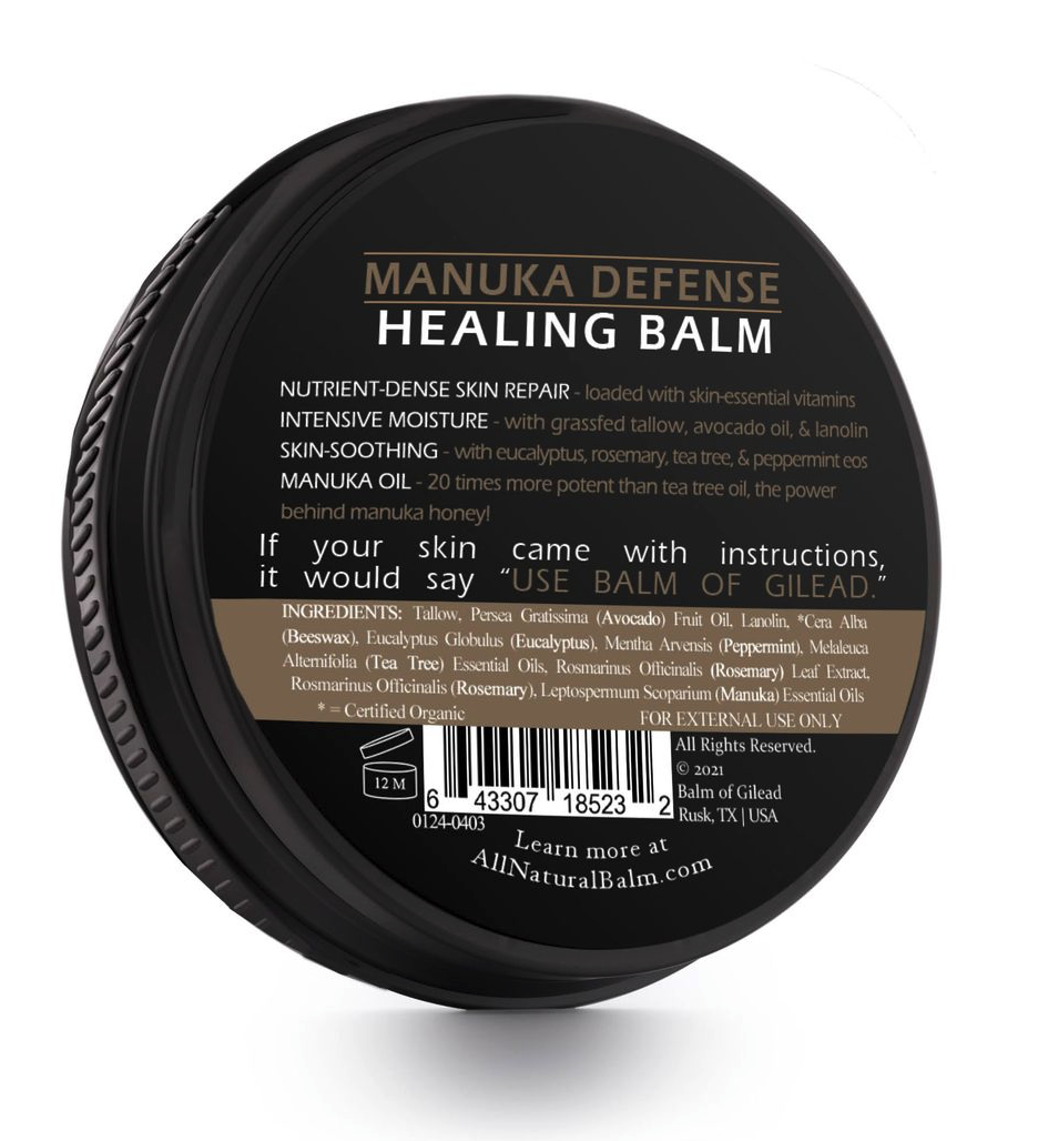 Balm of Gilead Balm, Manuka Defense Healing Balm, Grass-Fed Tallow
