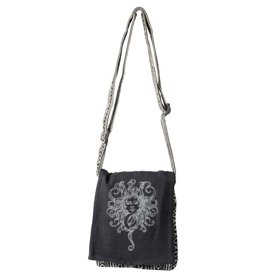 Black Sun & Moon Crossbody With Flap Closure-Earth Fairy Holistics
