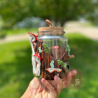 Jar | Labradorite + Red Mushrooms Cork Jar-Earth Fairy Holistics