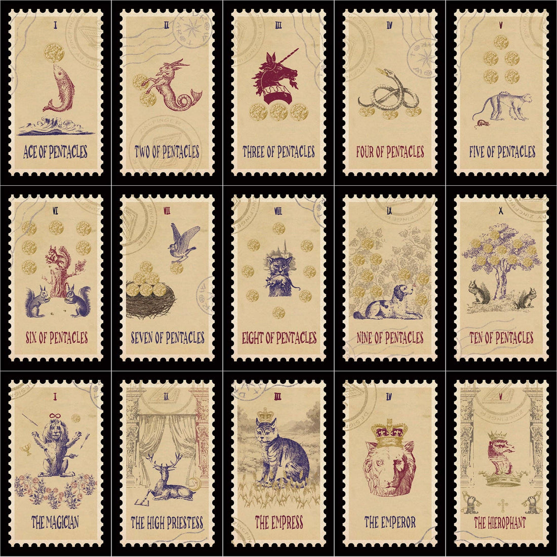 Vintage Stamp Tarot-Earth Fairy Holistics