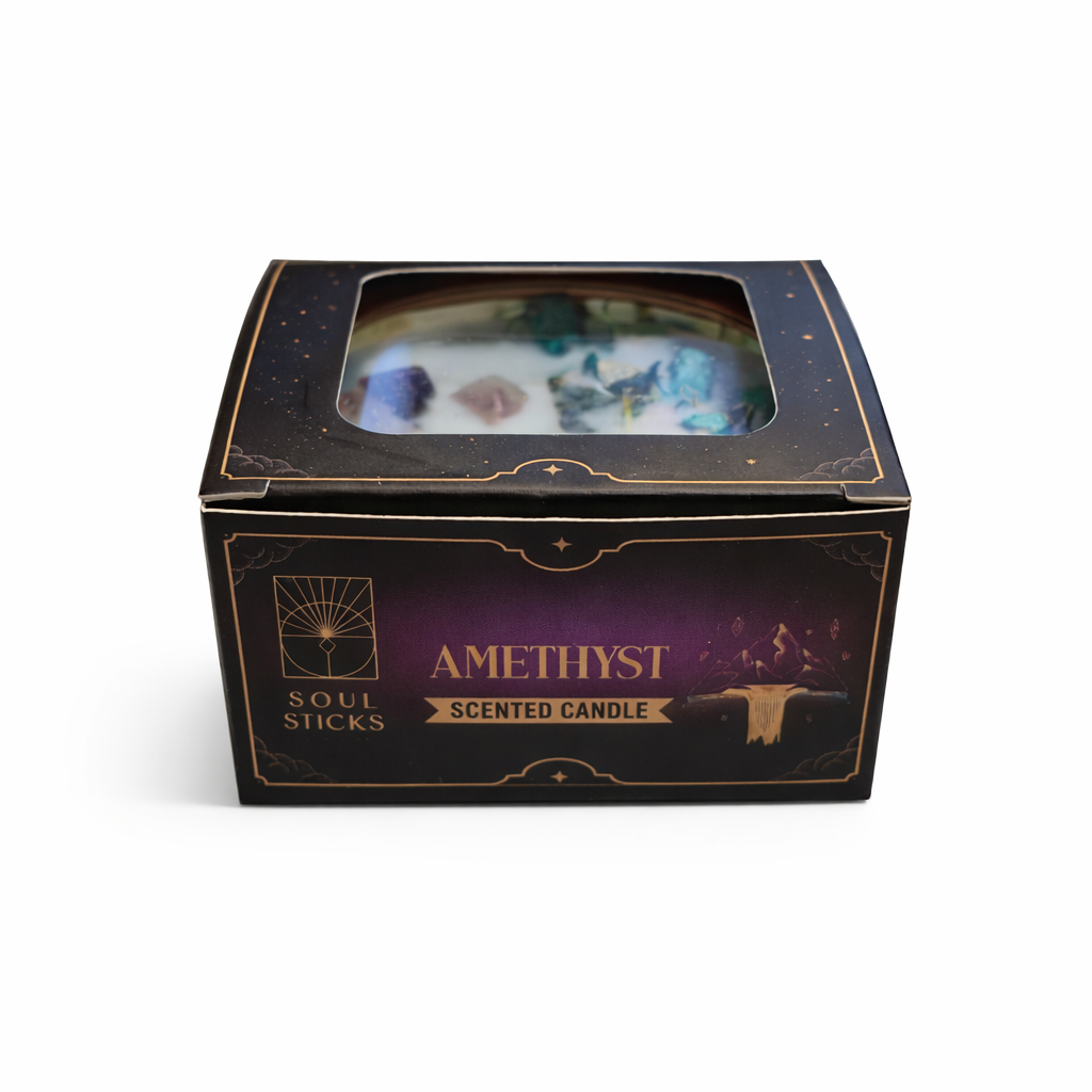 Amethyst Crystal Smudge Candle-Earth Fairy Holistics