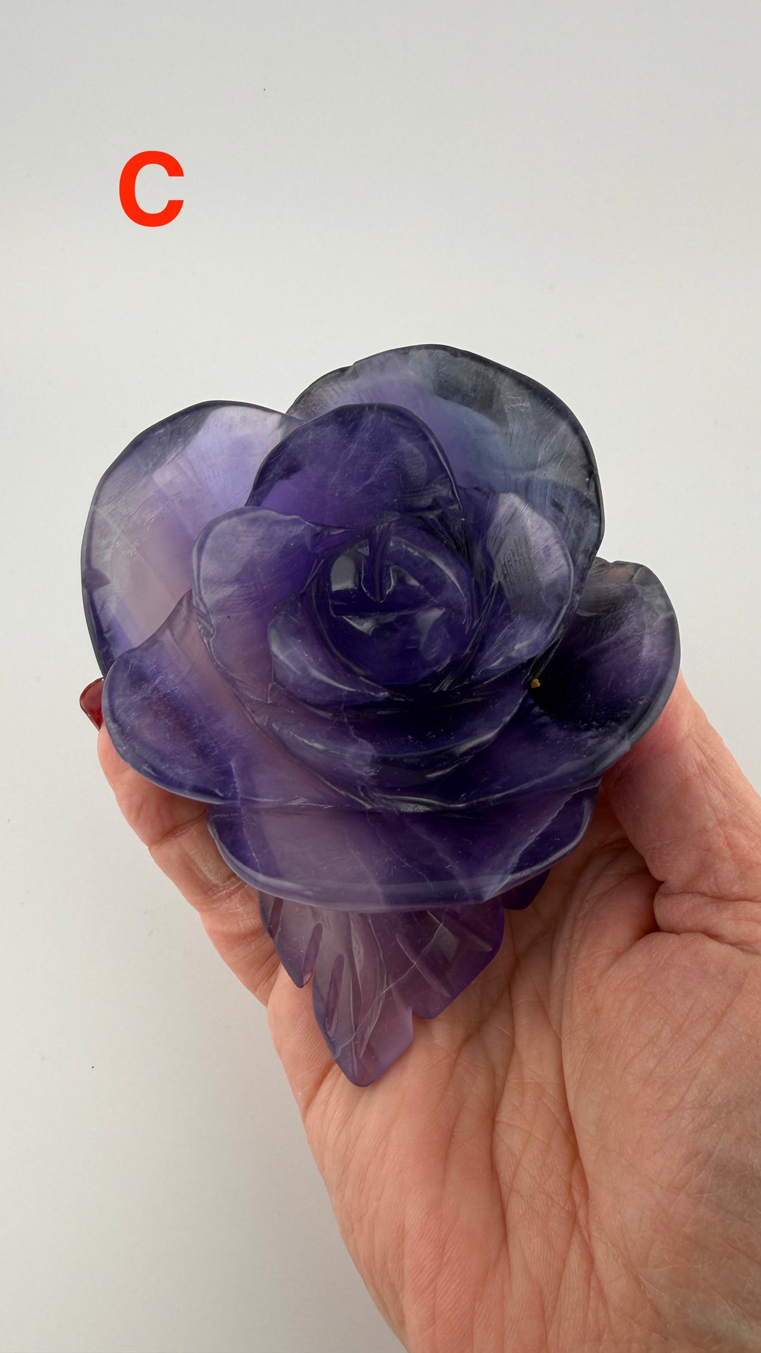 Fluorite Flower on Leaf-Earth Fairy Holistics