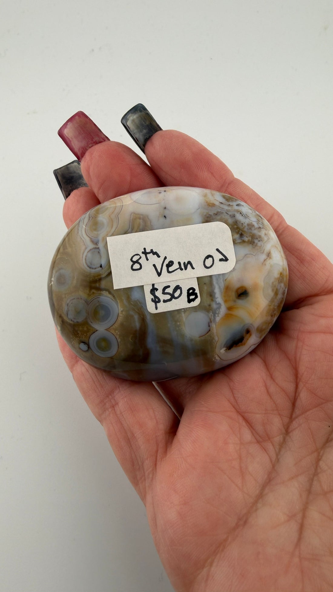 8th Vein Ocean Jasper Palm Stones-Earth Fairy Holistics