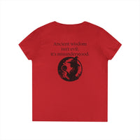 Witch's Knot Wisdom Ladies' V-Neck T-Shirt-Earth Fairy Holistics