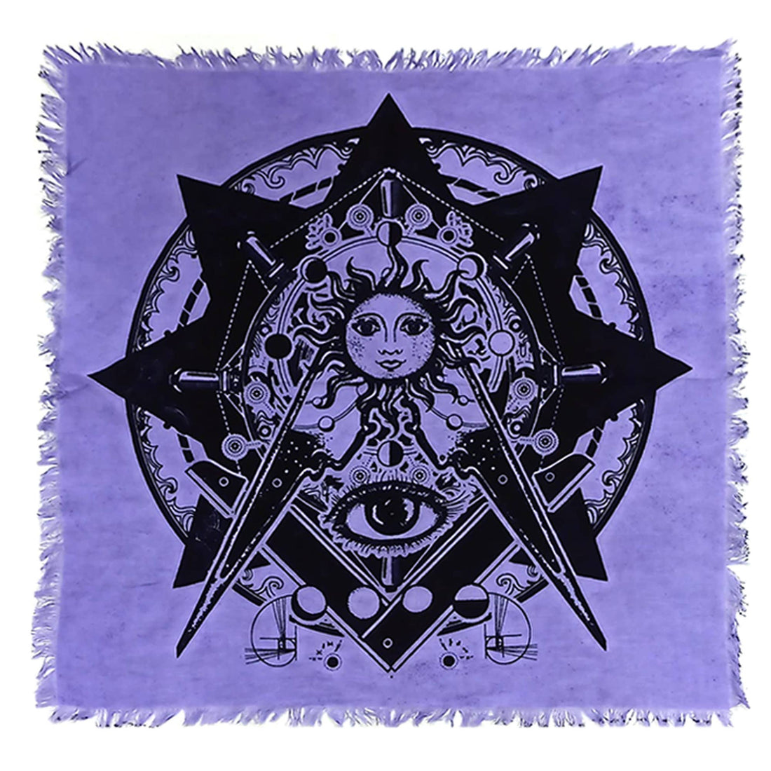 Evil Eye Sun Altar Cloth (24 x 24 in.)-Earth Fairy Holistics