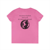 Witch's Knot Wisdom Ladies' V-Neck T-Shirt-Earth Fairy Holistics