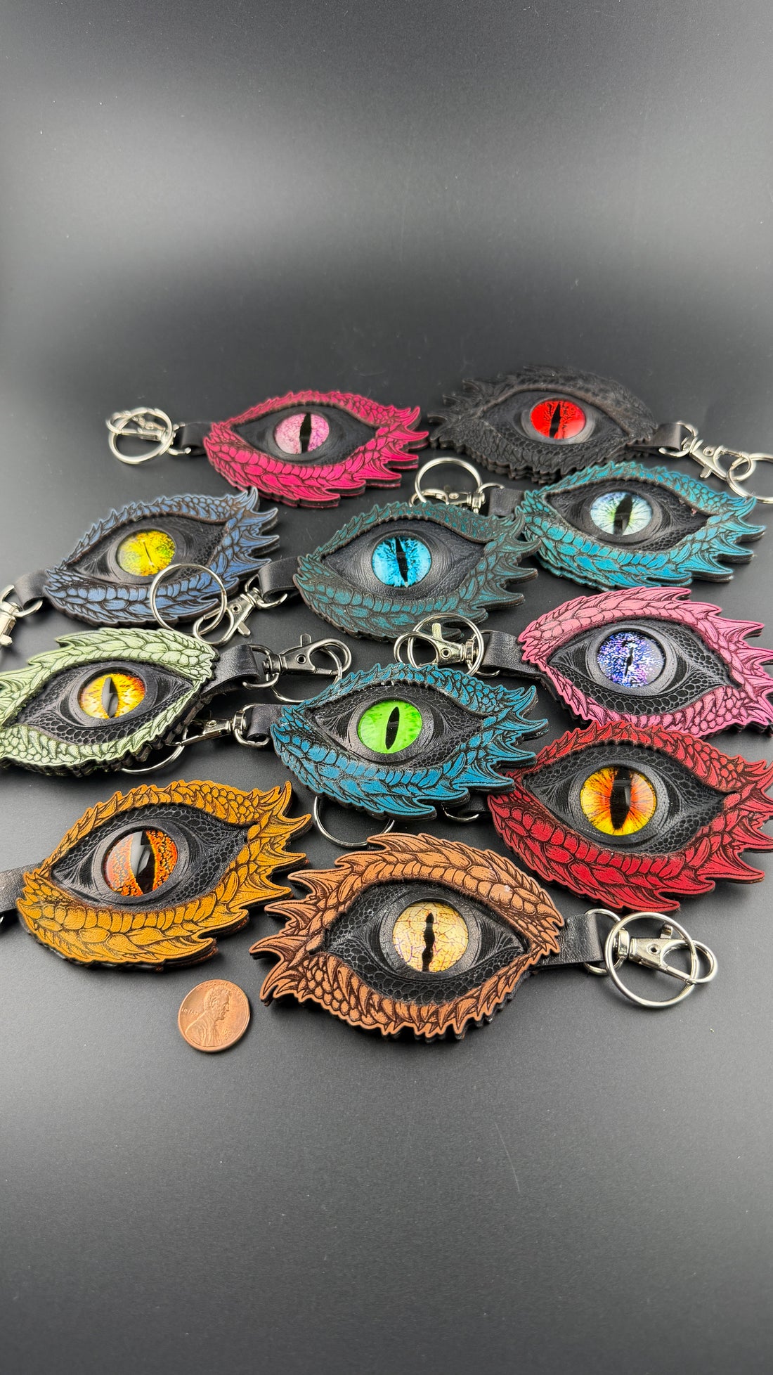Spirit Wolf Leather Eye Keychains