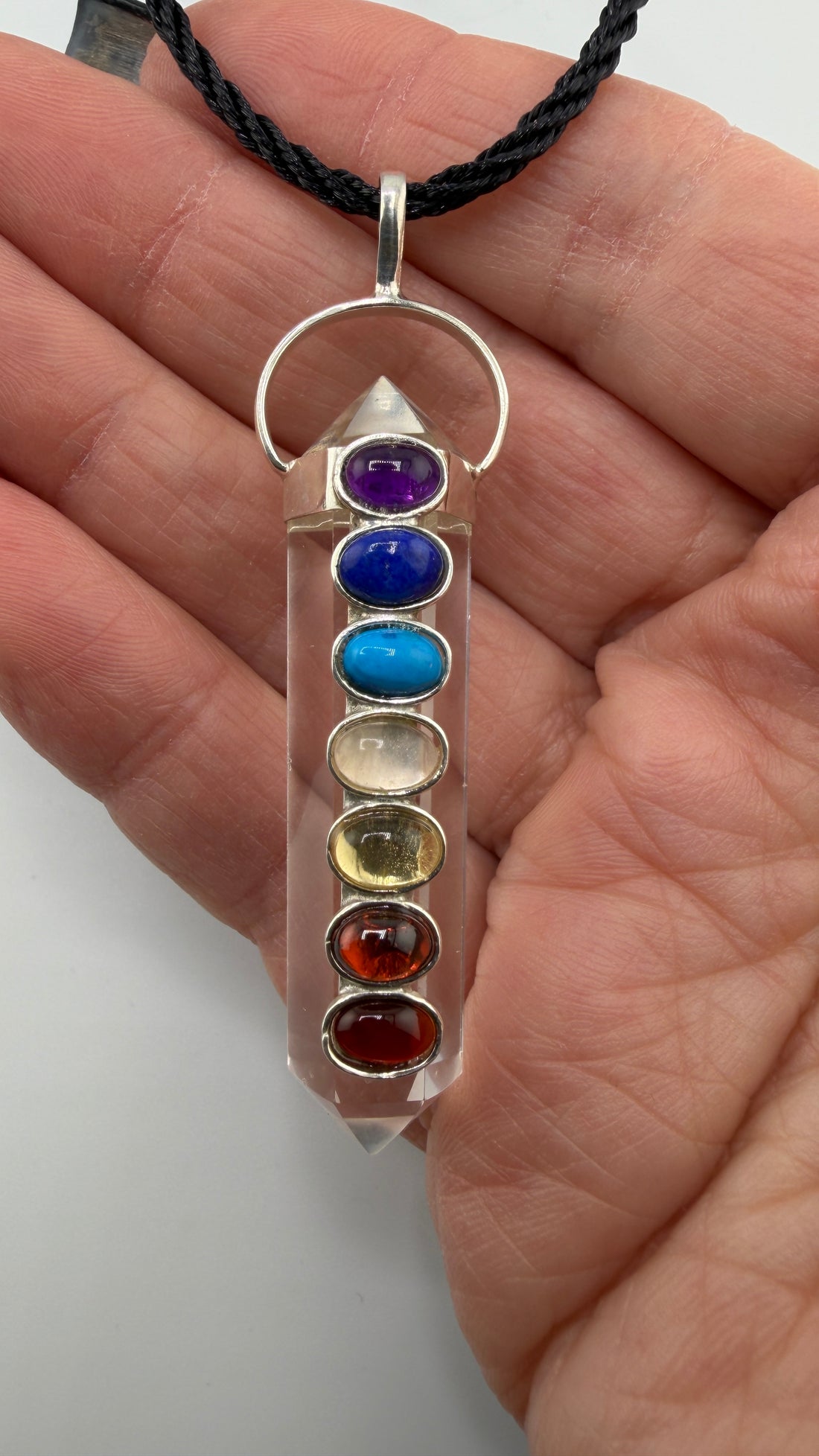 Clear Quartz Double Terminated Chakra Pendant Necklace-Earth Fairy Holistics