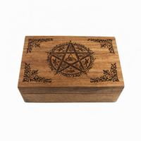Ornate Pentacle Wooden Box 4x6-Earth Fairy Holistics