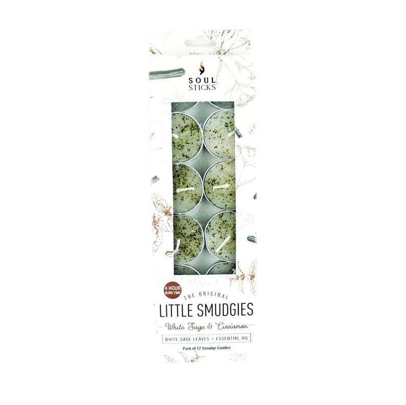 'Little Smudgies' Cinnamon White Sage Smudge Candles (12)-Earth Fairy Holistics
