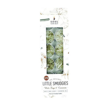 'Little Smudgies' Cinnamon White Sage Smudge Candles (12)-Earth Fairy Holistics