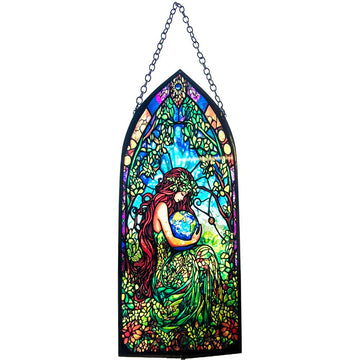 Glass Suncatcher 8in Cathedral - Earth Goddess (Each)-Earth Fairy Holistics