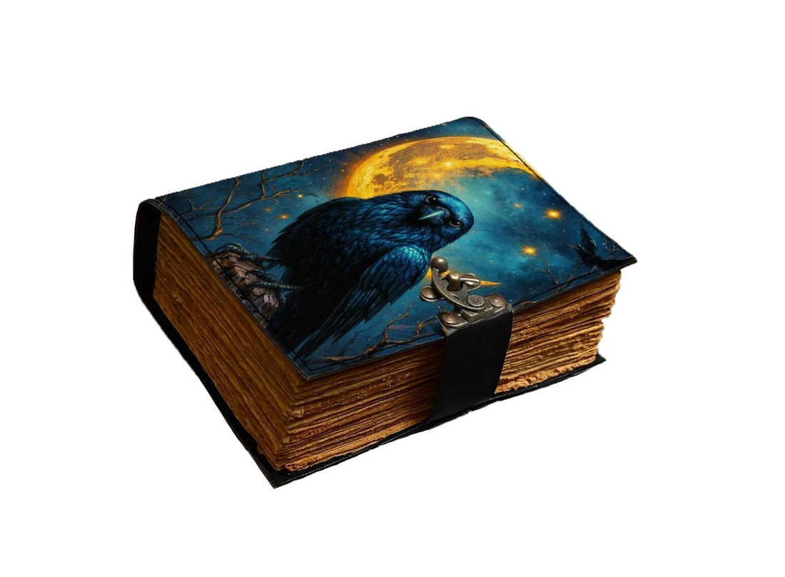 New Raven Leather Journal Gothic Book Grimoire Tarot Journal-Earth Fairy Holistics