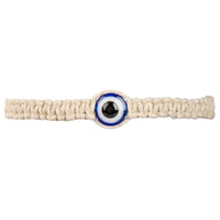 HEMP EVIL EYE PULL TIE BRACELET-Earth Fairy Holistics
