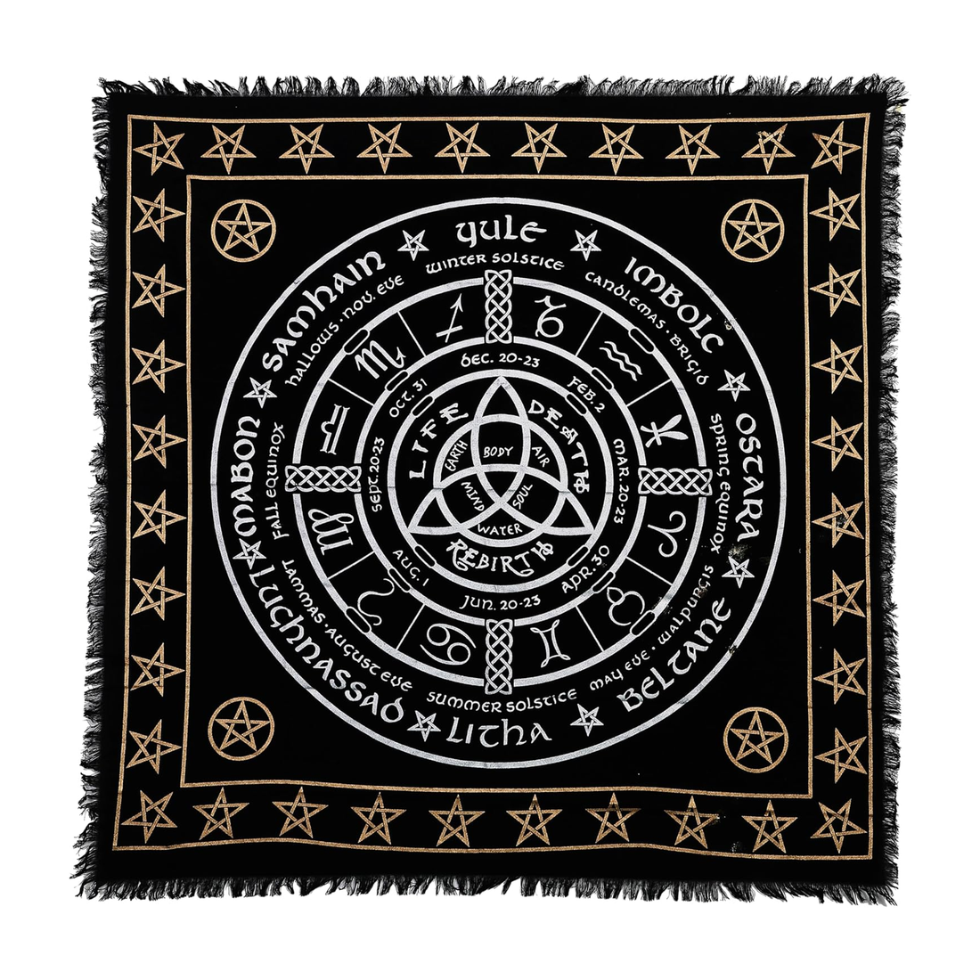 Zodiac with Triquetra Altar Cloth (24 x 24 in.)