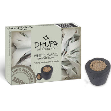 DHUPA - White Sage Smudge Cups Box (6)-Earth Fairy Holistics