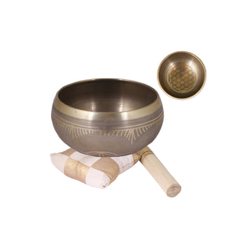 Tibetan Singing Bowl - Flower of Life (Bronze)-Earth Fairy Holistics