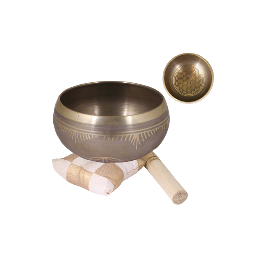 Tibetan Singing Bowl - Flower of Life (Bronze)-Earth Fairy Holistics