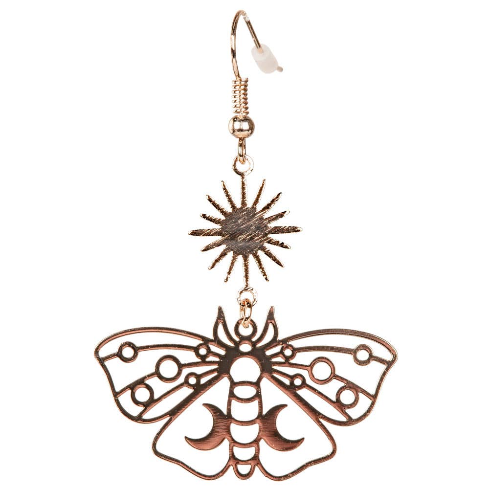 Moth Sun And Moon Earrings-Earth Fairy Holistics