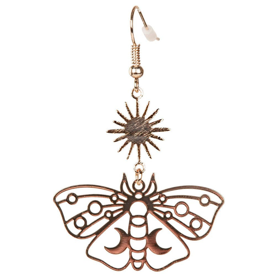 Moth Sun And Moon Earrings-Earth Fairy Holistics