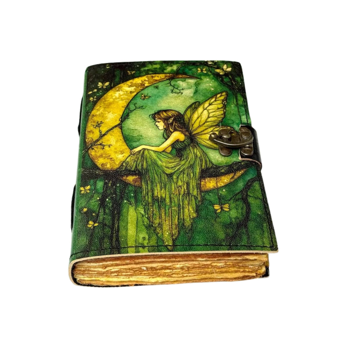 Fairy Leather Journal Celtic Grimoire Journal Spellbook-Earth Fairy Holistics